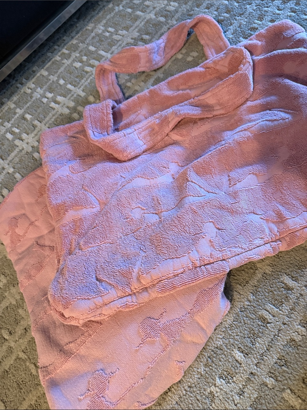 Poolside Plush Pink Terry Tote Bag and matching towel